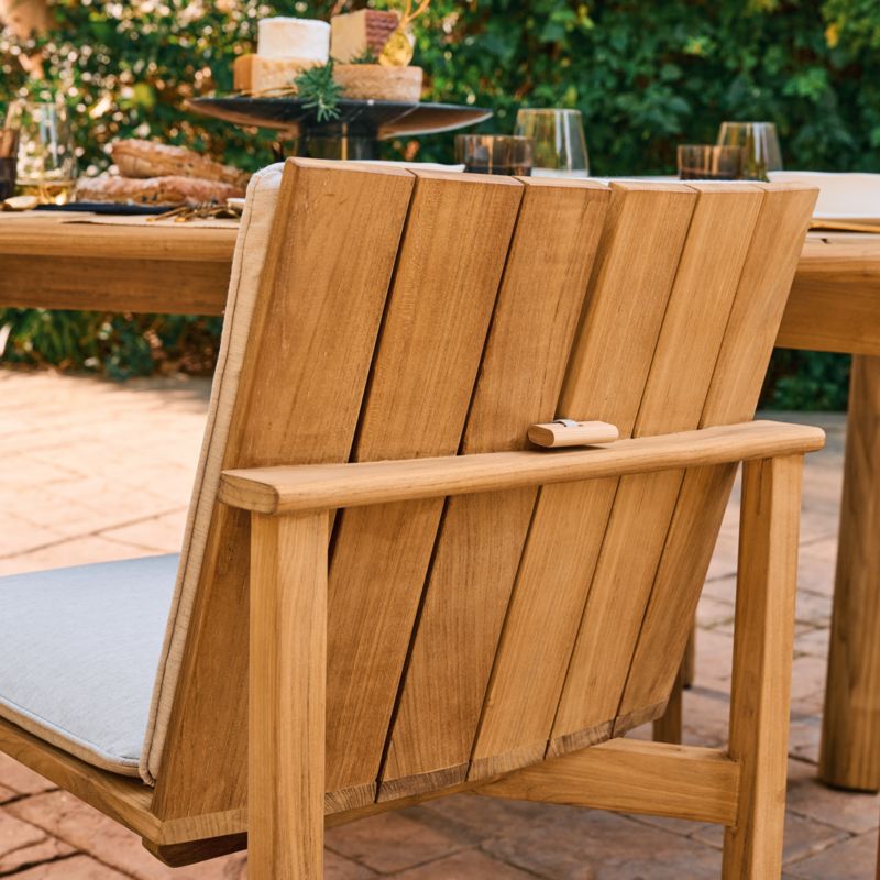 Cabra Teak Outdoor Dining Chair with Grey Sunbrella® Cushion - image 5 of 12