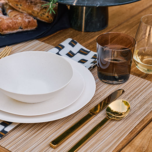 Pebble White Melamine Salad Bowls Set of 4