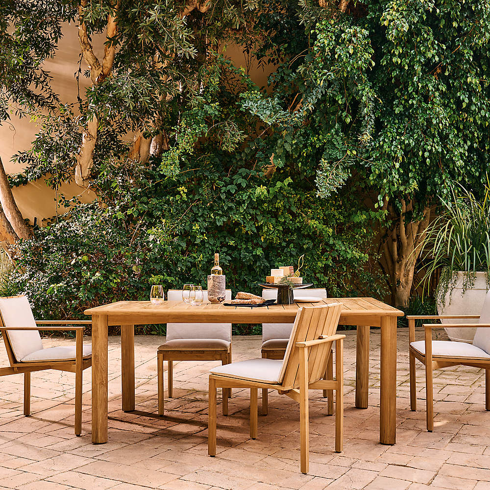 Grey teak sales outdoor dining table