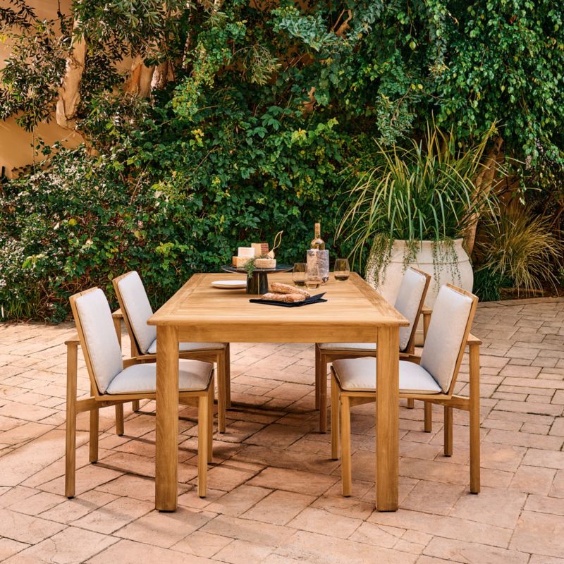 Cabra Teak Outdoor Dining Chair with Grey Sunbrella® Cushion - image 3 of 12