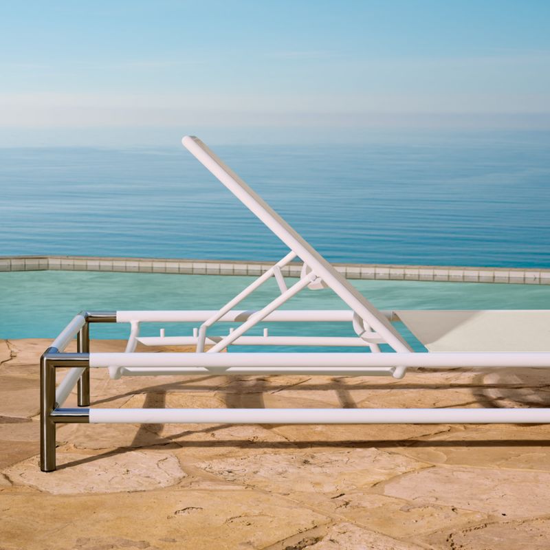 Jolena White Metal and Sunbrella® Outdoor Sun Lounger - image 6 of 13