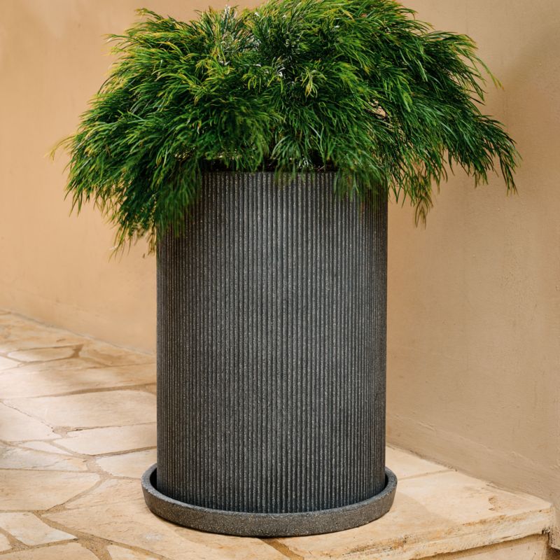 Stari Light Grey Indoor/Outdoor Small Planter with Saucer - image 6 of 7