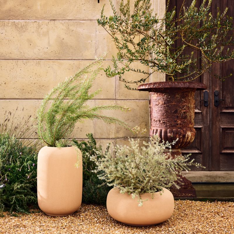 Anique Round Taupe Cement Indoor/Outdoor Planter Tall - image 6 of 8