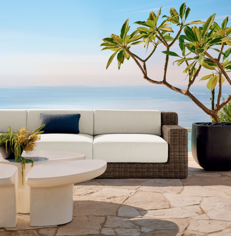 Maylin All-Weather Rattan Outdoor Lounge Chair with Warm White Sunbrella® Cushions - image 3 of 13