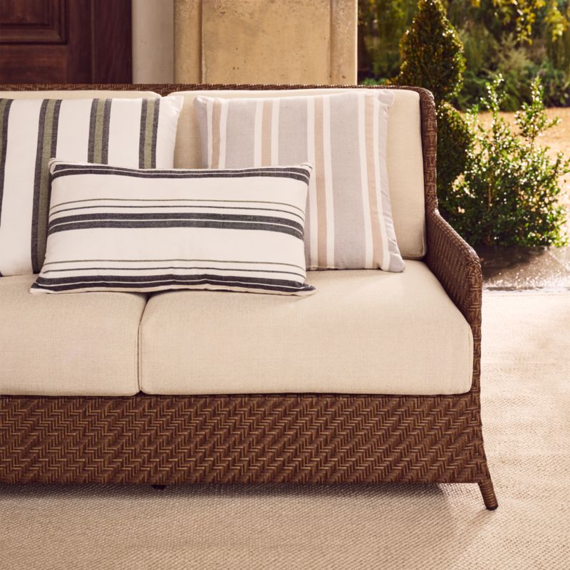 Astoria All-Weather Rattan Outdoor Sofa with Warm White Sunbrella® Cushions - image 2 of 7