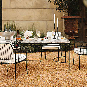 small metal patio table and chairs