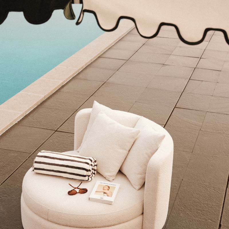 Lucie White Boucle Upholstered Outdoor Daybed - image 5 of 12