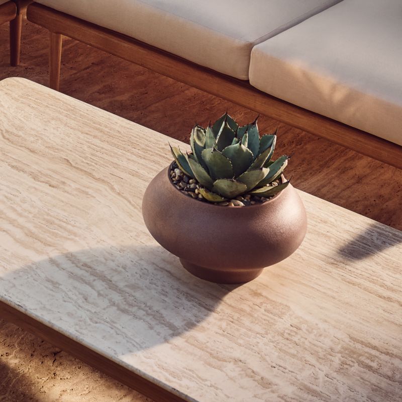 Samia Brown Ceramic Textured Glazed Indoor/Outdoor Small Planter Bowl 7.75" - image 4 of 5