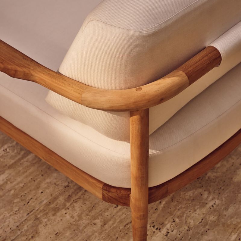 Tide 95" Teak Outdoor Sofa With Ivory Sunbrella® Cushions - image 10 of 13