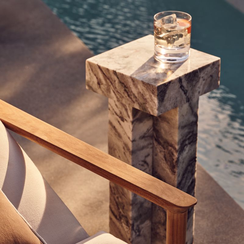 Cyprus Grey Marble Indoor/Outdoor Side Table - image 5 of 7