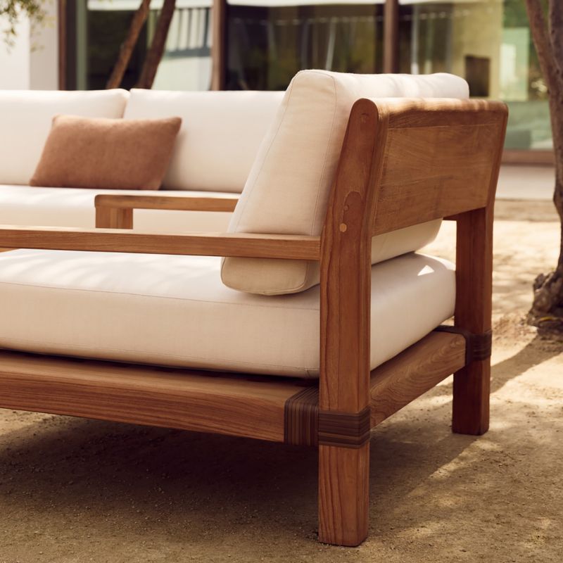 Oakley Teak Outdoor Lounge Chair With Ivory Sunbrella® Cushions - image 9 of 12