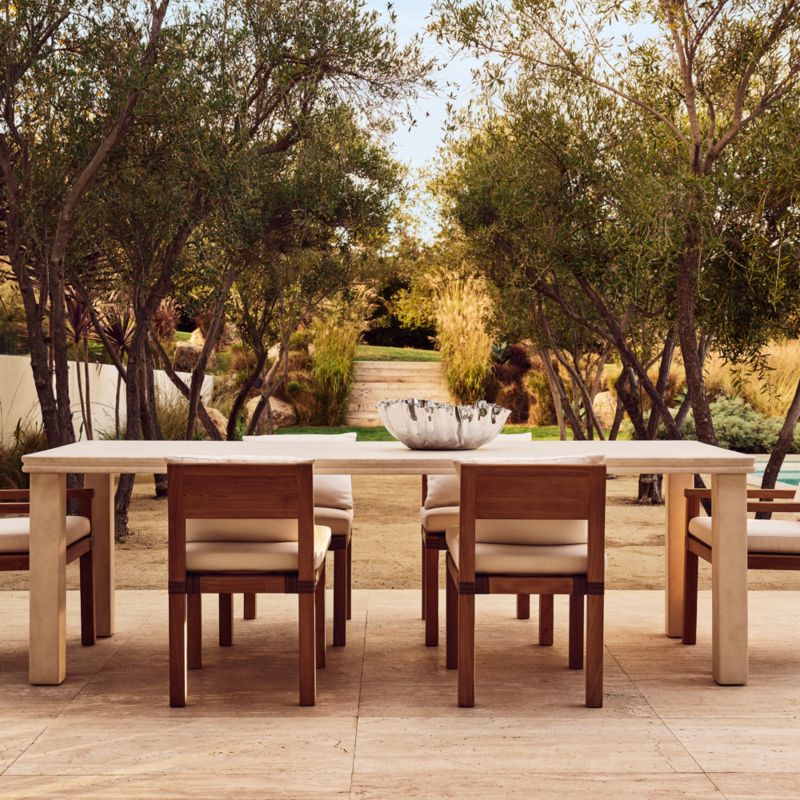 Oakley 72" Rectangular Faux Limestone Outdoor Dining Table - image 2 of 9