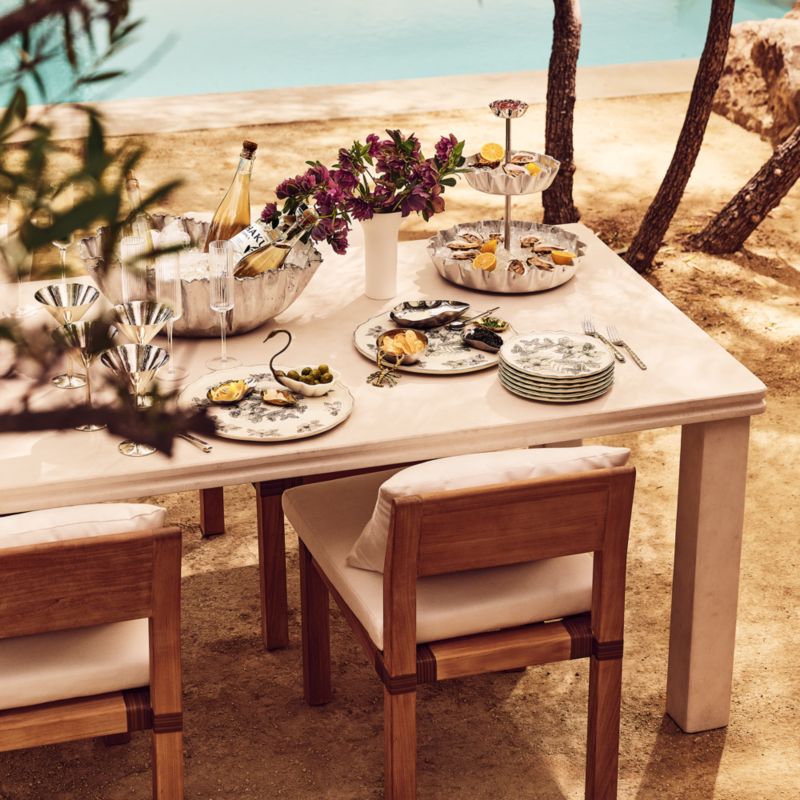 Oakley 96" Rectangular Faux Limestone Outdoor Dining Table - image 2 of 7