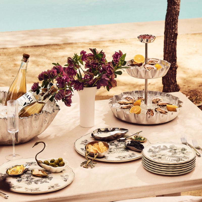 Everly White and Black Patterned Appetizer Plate - image 5 of 6