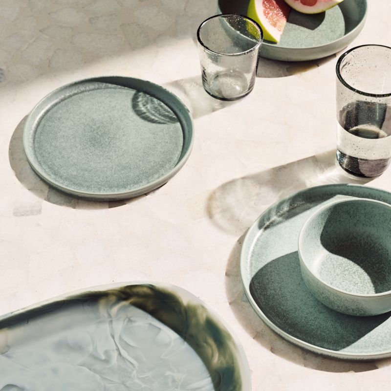 Radley Oval Light Teal Swirl Resin Serving Platter