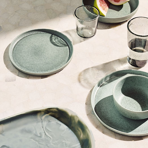 Radley Oval Light Teal Swirl Resin Serving Platter