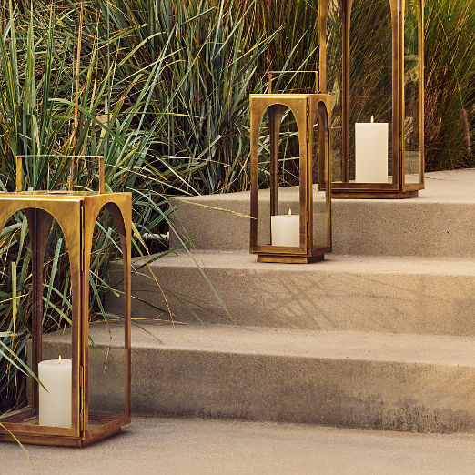 Hastings Aged Brass Outdoor Lanterns