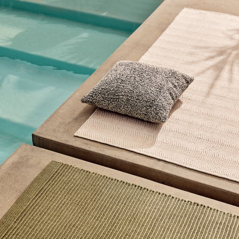 Silves Heathered Black and White Boucle Outdoor Throw Pillow 20"x20" - image 1 of 7