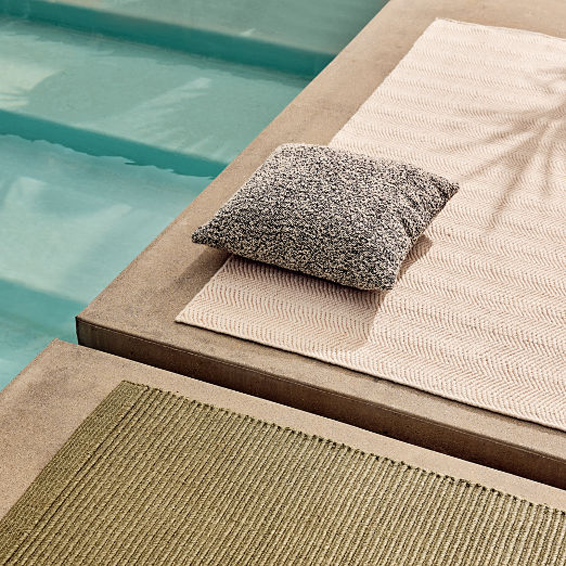 Silves Heathered Black and White Boucle Outdoor Throw Pillow 20"x20"