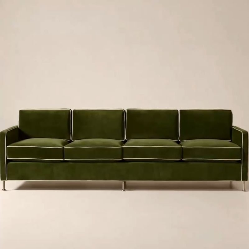 Play Brett 100" Jade Green Velvet Sofa - video 1 of 2