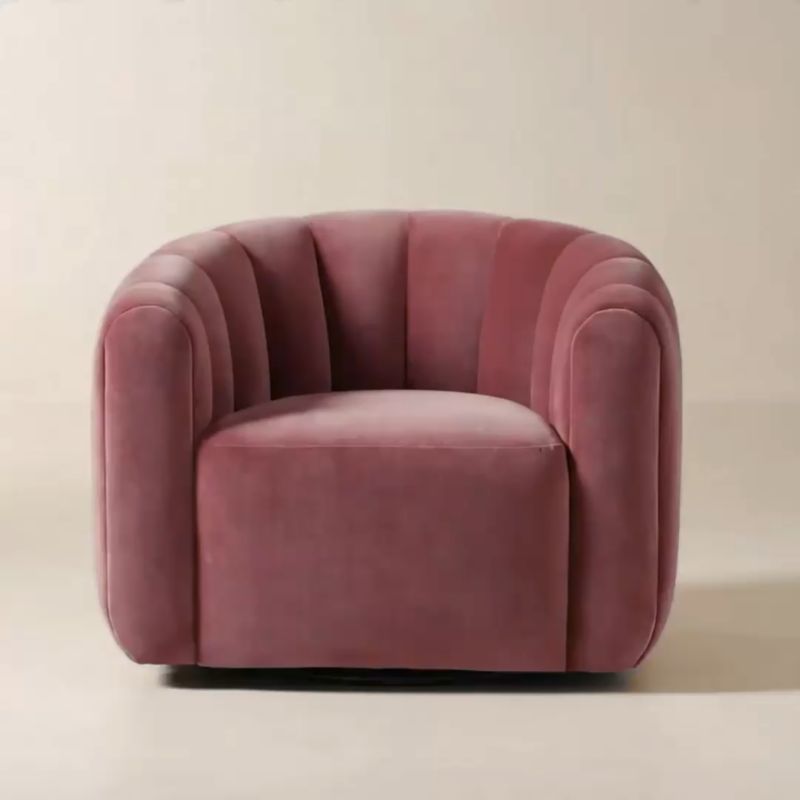 Play Fitz Channeled Rose Velvet Swivel Chair Set of 2 - video 1 of 2