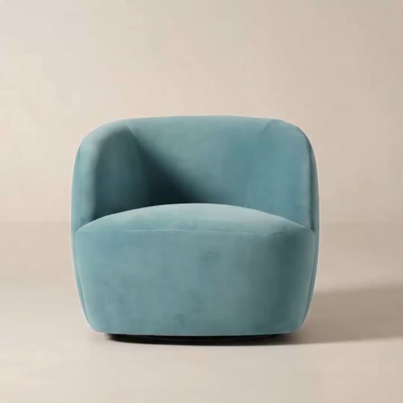 Play Gwyneth Light Blue Velvet Swivel Chair Set of 2 by Goop - video 1 of 2