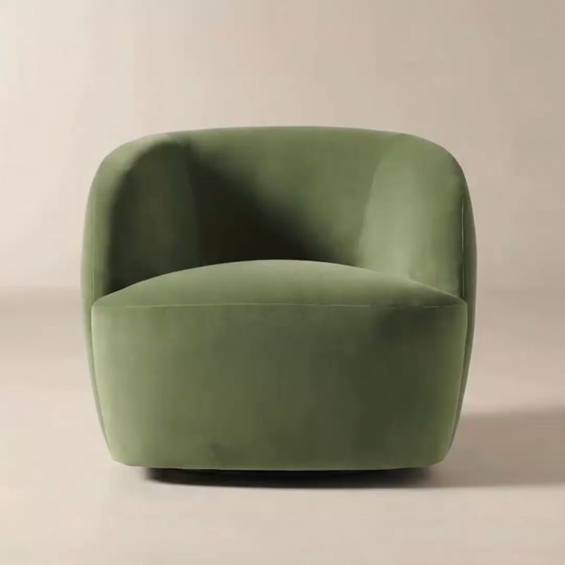Play Gwyneth Sage Green Velvet Swivel Chair by goop - video 2 of 2