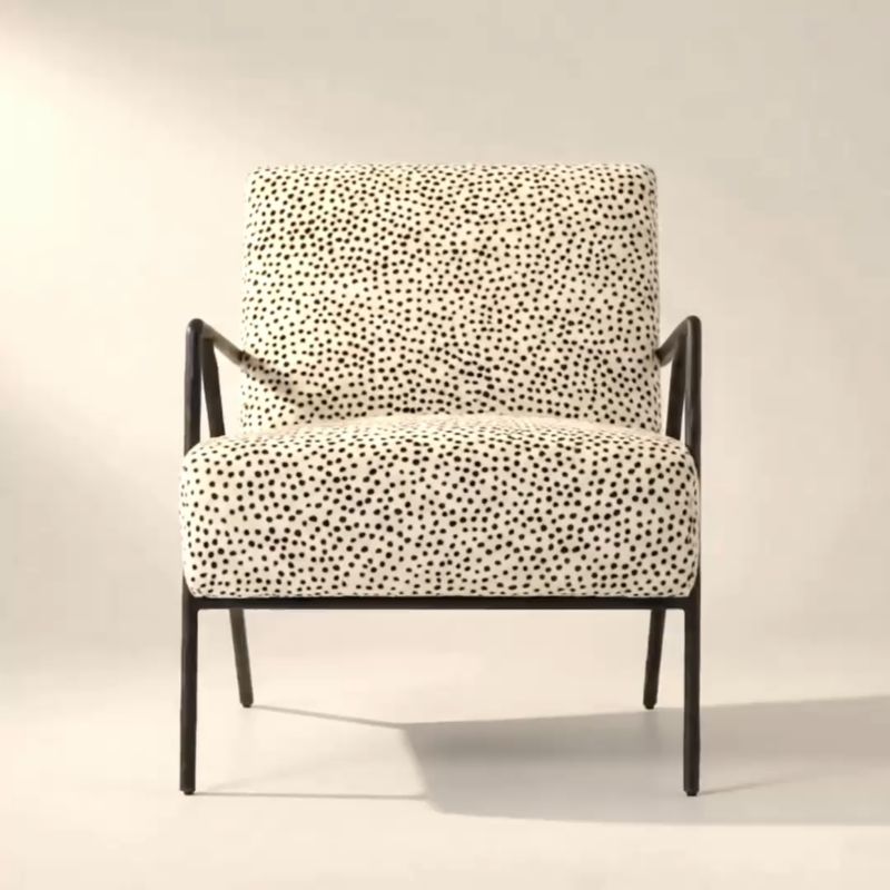 Play Imogene Dot Hair on Hide Lounge Chair Set of 2 - video 1 of 2