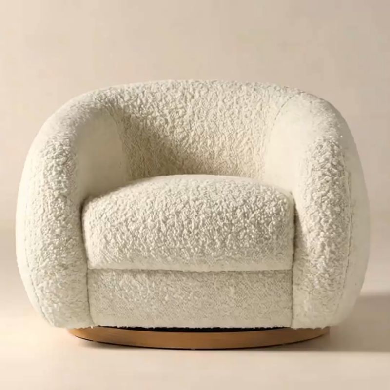 Play Laszlo Warm White Boucle Swivel Chair - video 2 of 2
