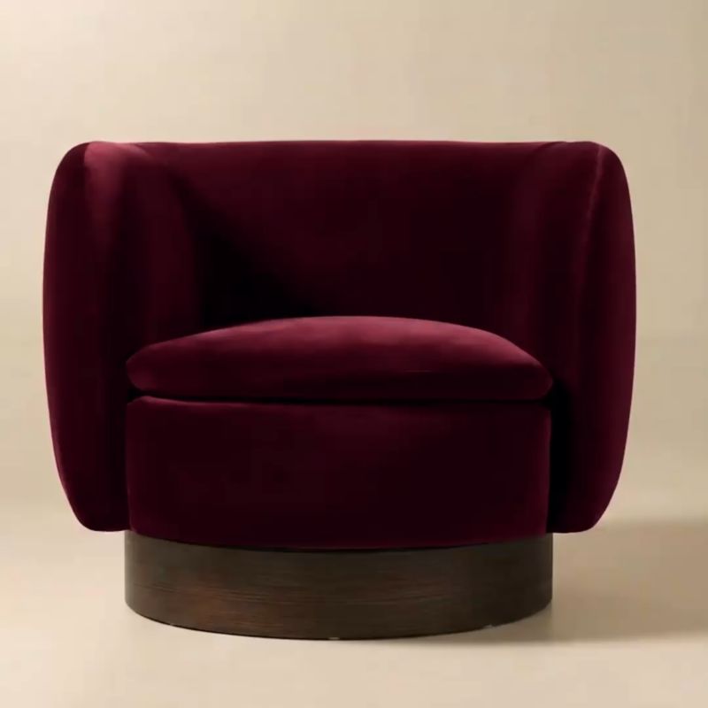 Play Muir Oxblood Velvet Swivel Chair Set of 2 - video 1 of 1
