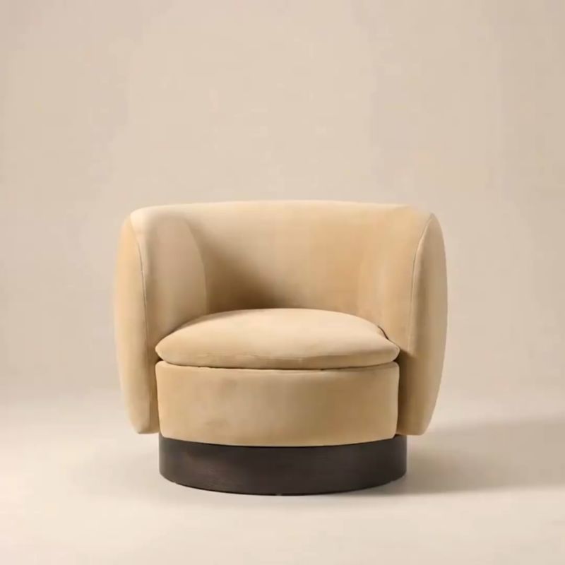 Play Muir Taupe Velvet Swivel Chair - video 1 of 1