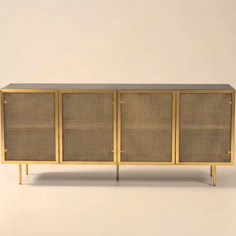 Play Trace 71" Brass Wire Mesh Credenza - video 1 of 1