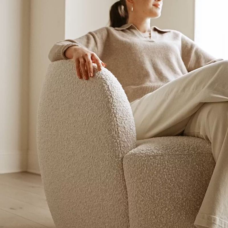 Play Gwyneth Ivory Boucle Swivel Chair Set of 2 by Goop - video 1 of 1