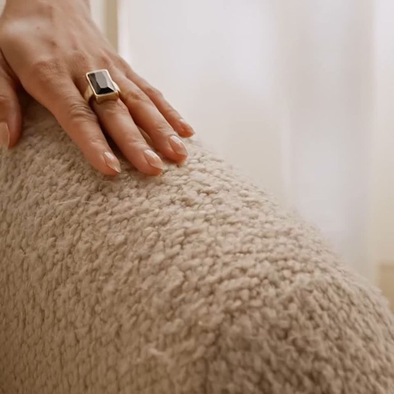 Play Laszlo Warm White Boucle Swivel Chair - video 1 of 1