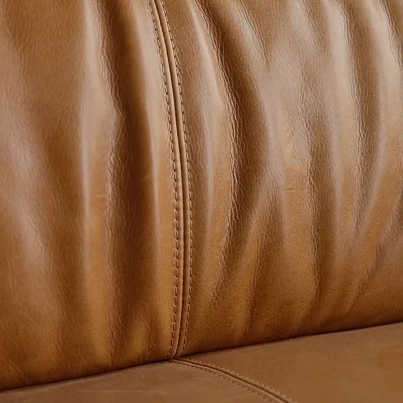 Play Rodez 88" Saddle Leather Apartment Sofa - video 1 of 1