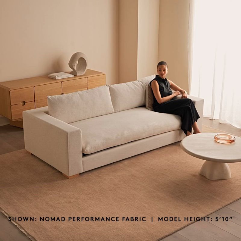 Deseo 94.5" White Performance Fabric Sofa