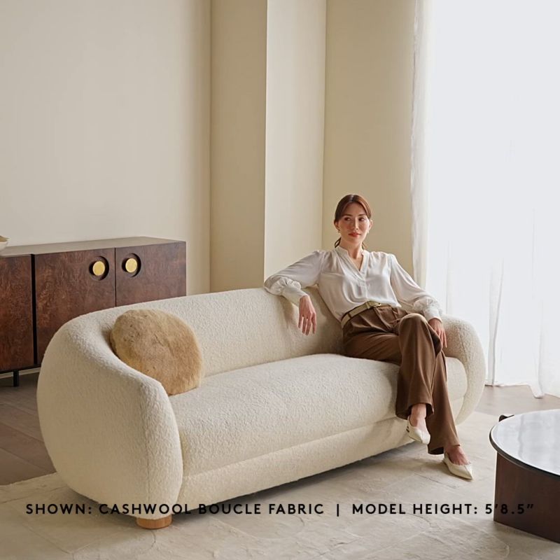 Play Laszlo 80" Camel Brown Boucle Apartment Sofa - video 1 of 1