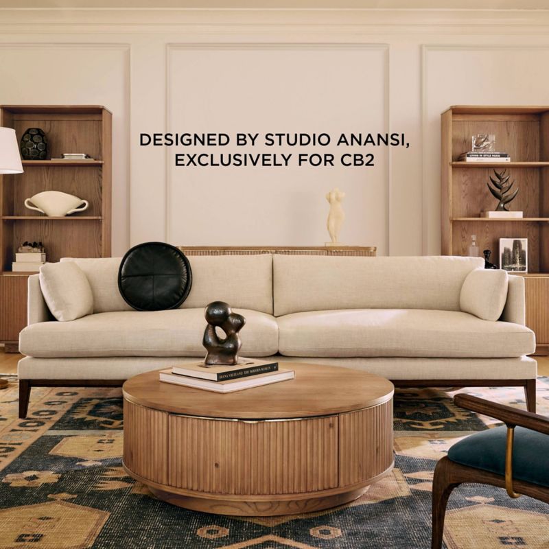 Play Davison 40" Round Fluted Oak Coffee Table - video 1 of 1