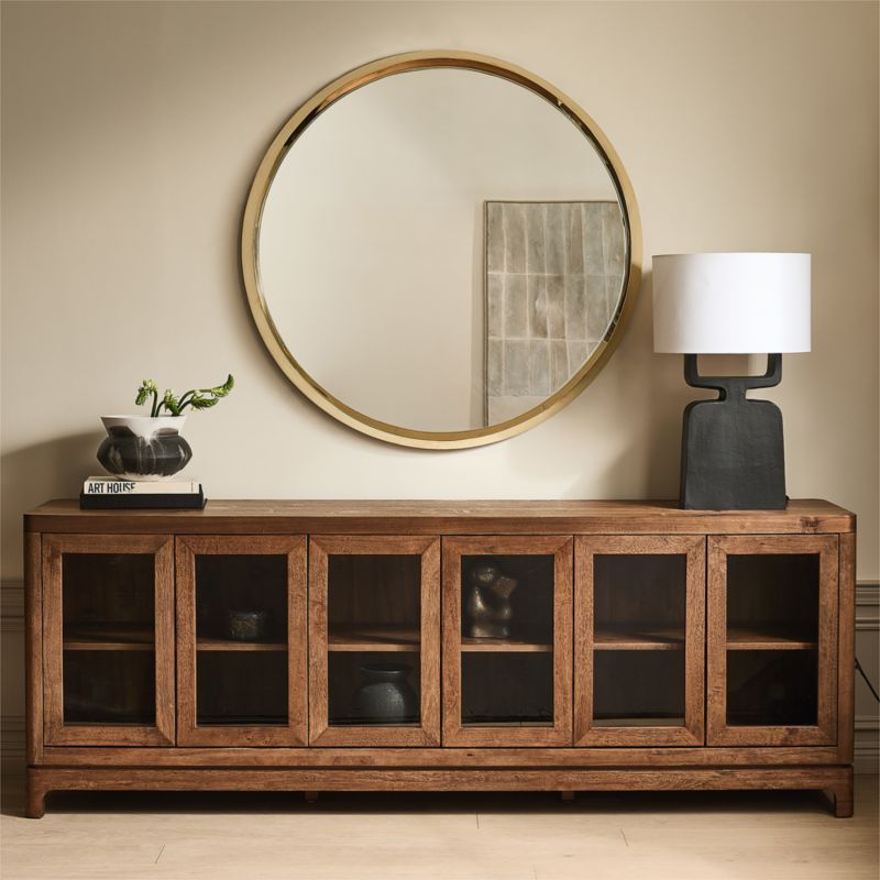 Truman 93" Acacia and Glass Door Credenza - image 3 of 10
