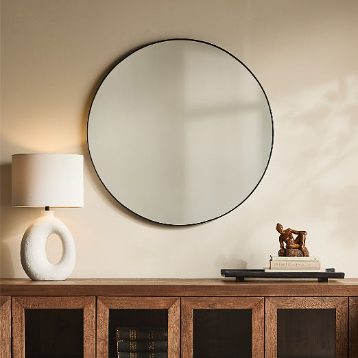Espressione Blackened Brass Round Wall Mirror 36"