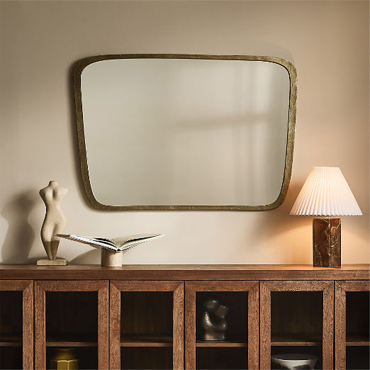 Ponder Large Brass Wall Mirror 48''x34''