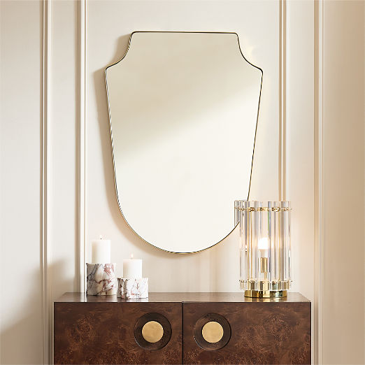 Slim Polished Brass Wall Mirror 26"x36"