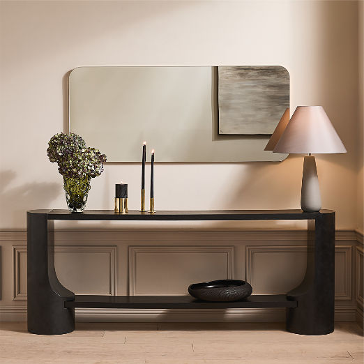 Audre Unlacquered Brass Rectangular Wall Mirror 24"x56"
