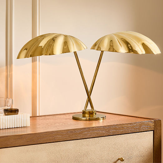 Praia Shell Unlacquered Brass Table Lamp