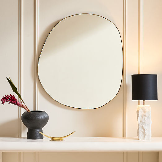 Navone Unlacquered Brass Wall Mirror 36''x32''