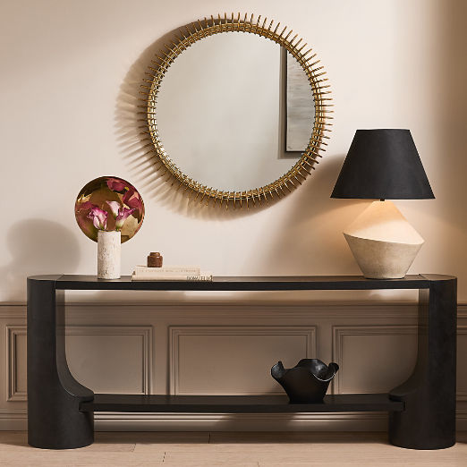 Sabia Ivory Ceramic Table Lamp with Black Shade
