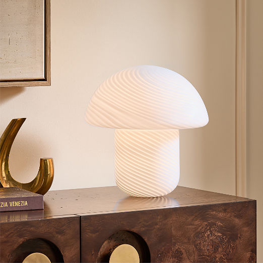 Senza White Glass Table Lamp