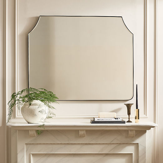 Kye Matte Black Mantel Mirror 46"x37"