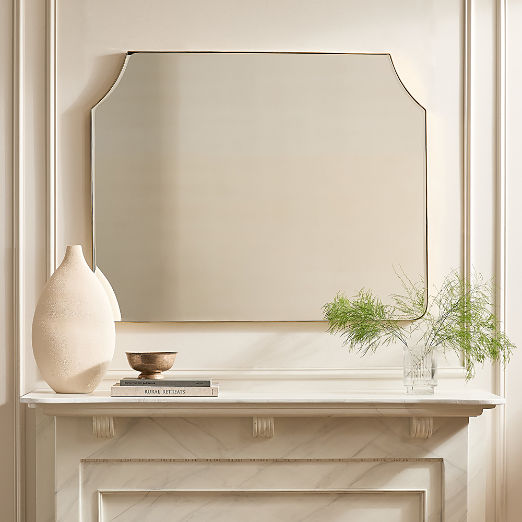 Kye Polished Brass Mantel Mirror 46"x37"