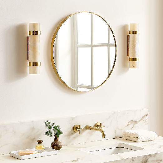 Espressione Unlacquered Brass Round Wall Mirror 24"
